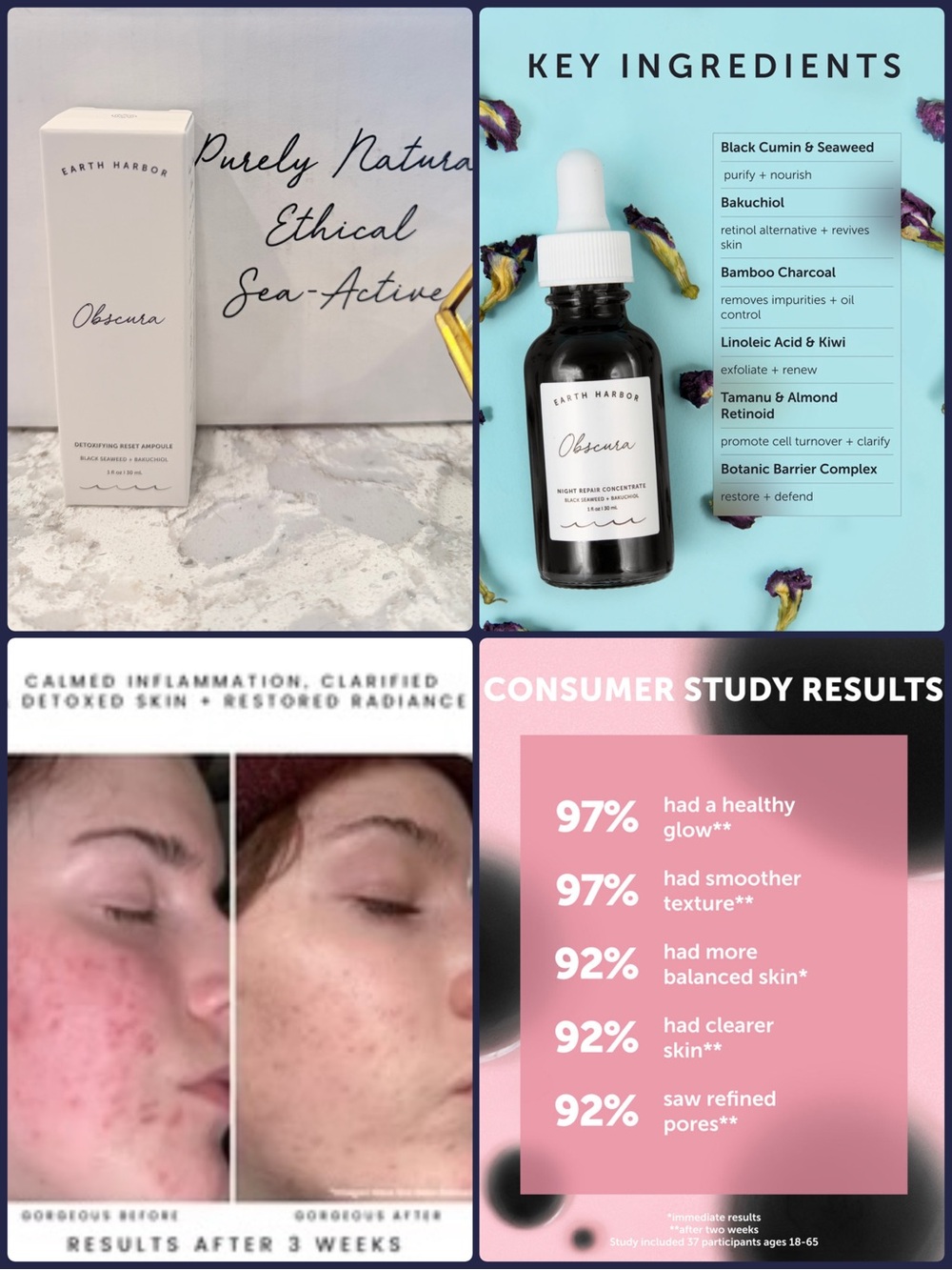 Earth Harbor Obscura Detoxifying Reset Ampoule Night Repair Concentrate NWT BNIB